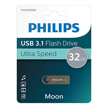 Philips Moon Serisi 32GB USB 3.1 Ultra Hızlı Metal Flash Bellek (FM32FD165B/00)