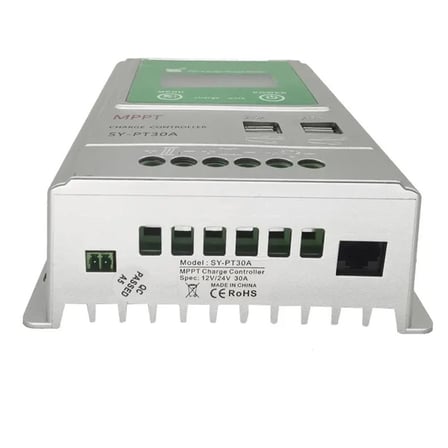 Powermaster PM-PT30A 12V-24V 30 Amper MPPT 4 USB'li Dijital Alüminyum Kasa Solar Şarj Regülatörü