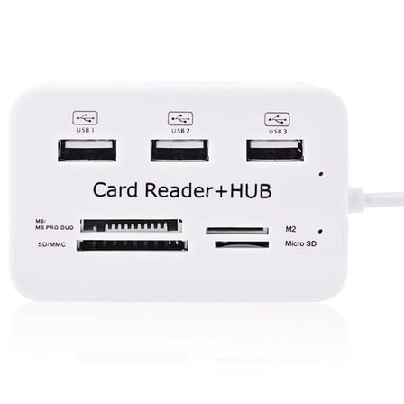 Powermaster 3 Port 2.0 Usb Çoklayıcı Hub + 4 Slot Kart Okuyucu PM-6052