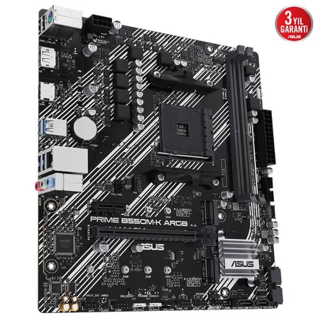 ASUS PRIME B550M-K ARGB B550 DDR4 (Vga Yok) GLan mATX HD DP US3 M2 AM4 AMD Anakart