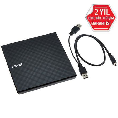 ASUS SDRW-08D2S-U LITE 8x USB 2.0 Harici Siyah Slim DVD-RW