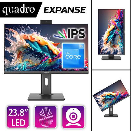 QUADRO EXPANSE AI B224 25165 i5-12450H 16GB 500GB SSD 23.8" DOS All in One PC P.İzi (Pivot)