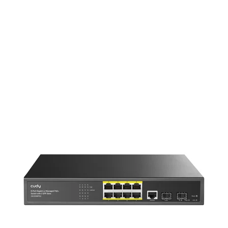 CUDY GS2008PS2 8 Port Gbit 8 Port PoE+ 120W 2xSFP Desktop/Rackmont Yönetilebilir (L2) Metal Kasa Switch
