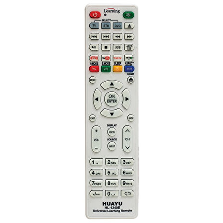 HUAYU KL HL-1340E NETFLIX-YOUTUBE-AMAZON TUŞLU TV/LCD/UYDU/DVD ÖĞRENEBİLEN BLİSTERLİ UNIVERSAL AKILLI KUMANDA