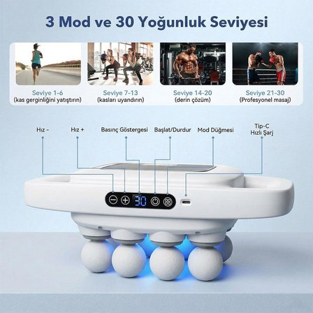 Powermaster PM-29678 Multi-Foksiyonel 8 Başlıklı Profesyonel Selülit Giderici ve Derin Doku Masaj Aleti