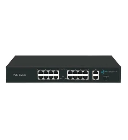 ODS 16port PoE  200w 2-Uplink 10/100 Yönetilemez Switch 08ODS-16P2U-200