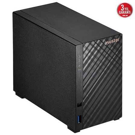ASUSTOR 2diskli Realtek QC-1GB RAM-Gigabit Nas Server AS1102TL