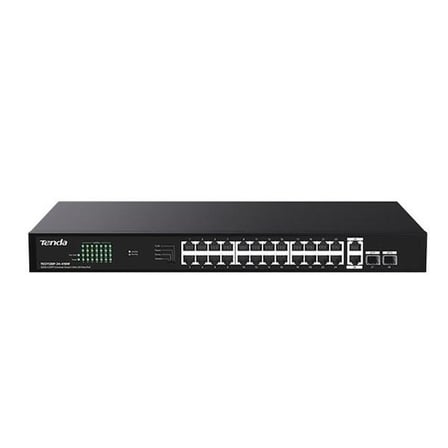 TENDA 24port PoE 410w 2-SFP 2-Uplink Gigabit Yönetilemez Switch TEG1128P-24-410W