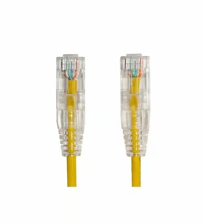 AGER 0.15metre CAT6 Utp Slim AWG28 AC-602-0015/Y Sarı LSZH Patch Kablo (10'lu Paket)