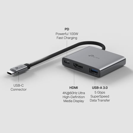 TP-LINK UH3020C USB Type C 3-Port Hub (HDMI+USB3.0+PD100W)