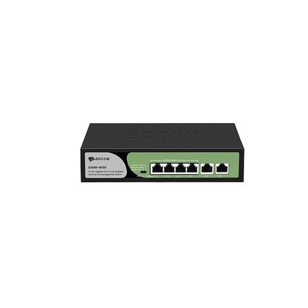 BDCOM S1500-4P2G 4 PORT 10/100/1000 4 PORT POE 2 PORT UPLINK 60W YONETILEMEZ DESKTOP SWITCH