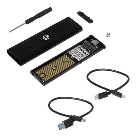 FRISBY FHC-M2305 Type-C USB 3.1 M2 NVMe PCIe SSD Alüminyum Disksiz Harici Disk Kutusu