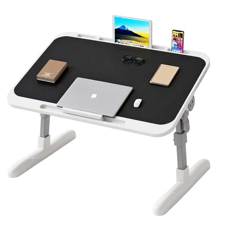 Sunup SN-29699 Çok Fonksiyonlu Katlanabilir Yatak Koltuk Laptop Masası Yükseklik ve Açı Ayarlı Siyah 60x40cm
