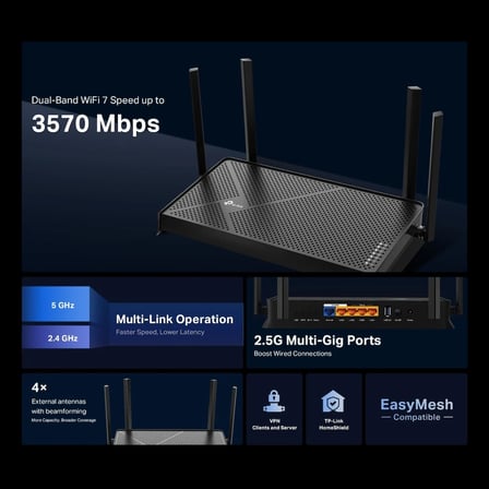 TP-LINK Archer BE230 WIFI7 Dual Band Router
