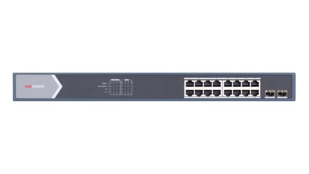 HIKVISION 16port PoE 150w 2-SFP Gigabit Yönetilemez Switch DS-3E0518P-E/M