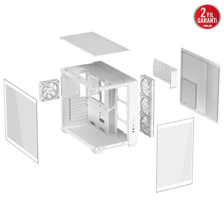 asus a32 plus tg argb gaming mid-tower pc kasası beyaz / 90dc00s3-b19000