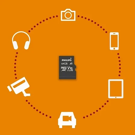 PHILIPS MicroSD 64GB FM64MP45B/00 Class10 Hafıza Kartı