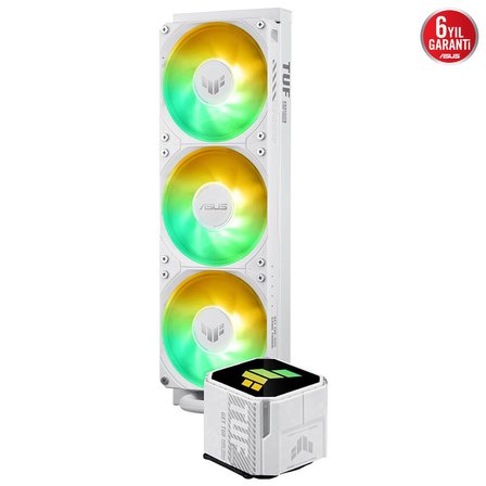 asus 360mm tuf gaming lc iii 360 argb sıvı soğutmalı i̇şlemci fanı beyaz
