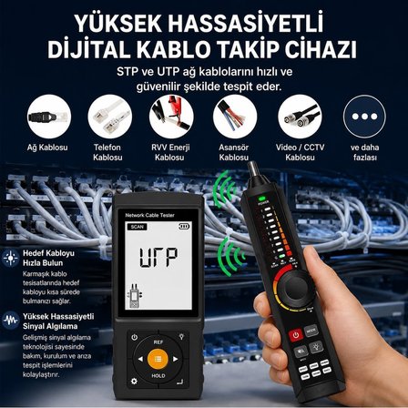 Novacom NVC-LT300S 3'' Lcd Ekranlı Tdr Metraj - Pse Voltaj - Fiber Optik Kablo Test Cihazı
