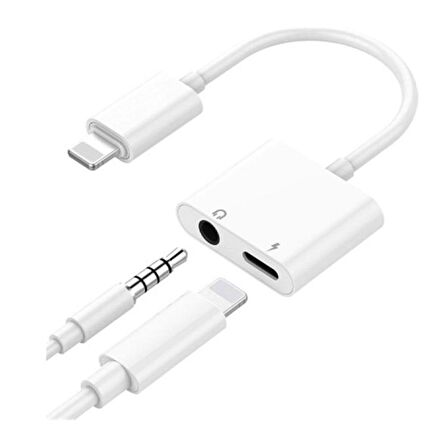 POWERMASTER RC12 IPHONE 7-8-PLUS-X SERİSİ LIGHTNING 3.5MM KULAKLIK + ŞARJ ÇEVİRİCİ ADAPTÖR