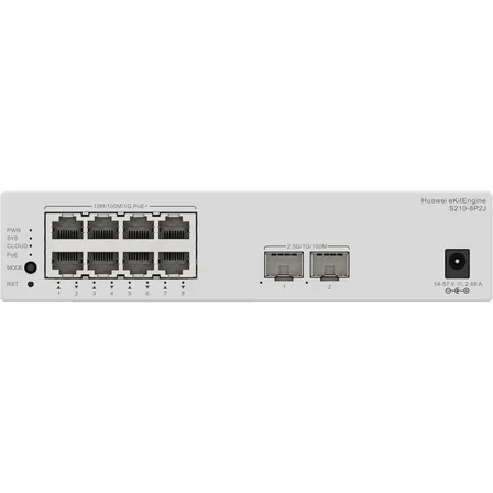 HUAWEI eKIT S210-8P2J 8 PORT 10/100/1000 8 PORT POE 2 X 2.5GE SFP 128W L2 CLOUDE YÖNETİLEBİLİR RACK MOUNT SWITCH