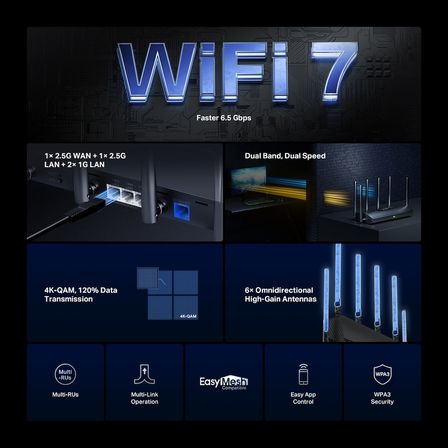 MERCUSYS MR37BE WIFI7 BE6500 Çift Bant Router
