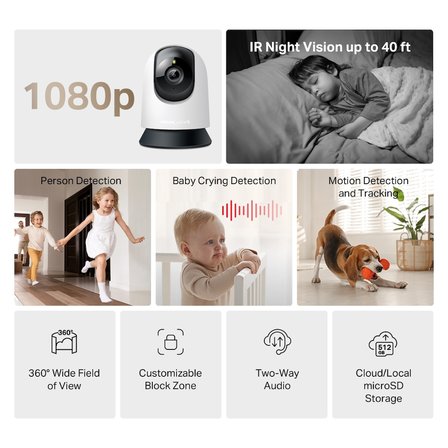 mercusys 2mp 4mm wıfı kablosuz ip kamera mc200