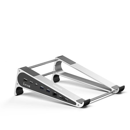 CODEGEN NSC-401 7portlu Genişletilmiş Yerleştirme İstasyonu (Docking Station) Entegre Alüminyum Notebook ve MacBook Standı