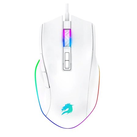 GAMEBOOSTER M16 Myth Yüksek Hassasiyetli Dynamic RGB Aydınlatmalı, Makro Destekli Kablolu Profesyonel Beyaz Oyuncu Mouse