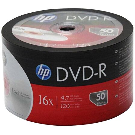 HP DME00070-3 DVD-R 4.7 GB 120 MİN 16X 50Lİ PAKET FİYAT