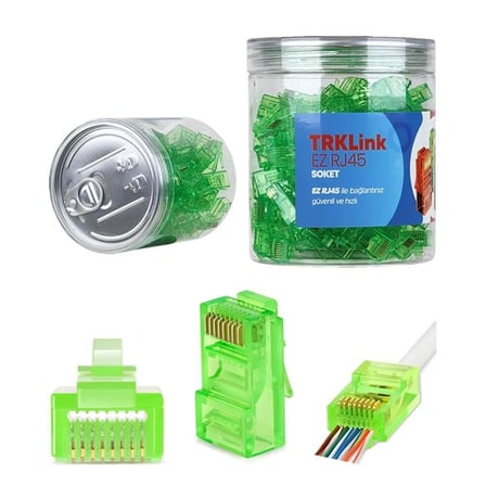 TRKLink TRK-EZ-RJ45-Y KONNEKTÖR (YEŞİL) 100 'lü PAKET TRK-N