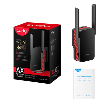 CUDY RE3000 WIFI6 AX3000 Çift Bant  Menzil Genişletici Router Priz Tip