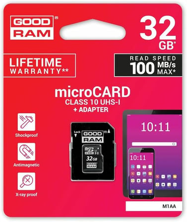 GOODRAM 32GB M1AA-0320R12 microSD Hafıza Kartı 100MB