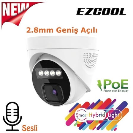 EZCOOL EZ-1045IPS 5MP 2.8MM HIBRIT POE SESLİ IP DOME KAMERA