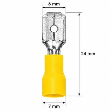 PowerMaster PM-39081 4-6mm2 Kesit 24x7x6mm Soket Sarı İzoleli Kablo Pabucu (100'lü Paket)