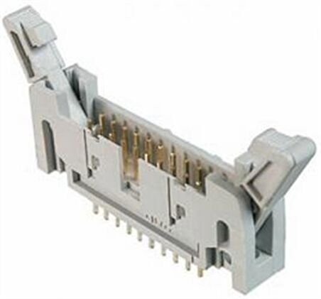 PCB Başlığı, Mandalsız, gri, 180°, Sel. Altın, 50 Pin, aralık 2,54 x 2,54 mm
