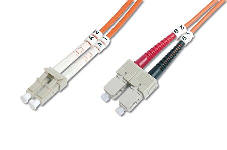 Digitus LC-SC Fiber Optik Patch Kablo, 2 metre, Multimode, Duplex, 62.5/125 