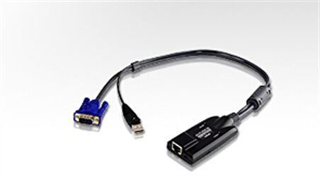 USB KVM Adaptörü (CPU Modül), KVM Kablosunun PC&#039;nin USB portuna Bağlanması İçin Adaptör, maksimum mesafe 50 metre
USB VGA KVM Adapter with Composite Video Support