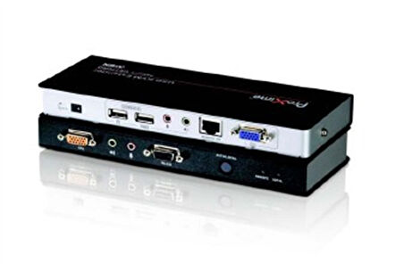 VGA Cat 5 KVM (Keyboard/Video Monitor/Mouse) Mesafe Uzatma Cihazı, Ses (hoparlör ve mikrofon) bağlantı desteği, 300 metre, USB Konsol, Deskew özelliği
USB VGA/Audio Cat 5 KVM Extender with Deskew (1280 x 1024@300m)