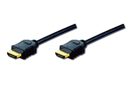 HDMI High Speed with Ethernet Bağlantı Kablosu (HDMI 1.4), 2160p, 4K Ultra HD, HDMI Tip A Erkek - HDMI Tip A Erkek, 5 metre, CU, AWG30, 3x zırhlı UL, altın kaplama, siyah renk