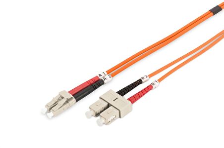 Digitus LC-SC Fiber Optik Patch Kablo, 15 metre, Multimode, Duplex, 50/125 