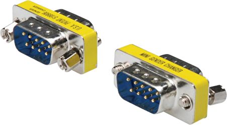 Mini Gender Changer, DB9 erkek, DB9 erkek, metal