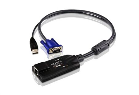 USB KVM Adaptörü (CPU Modül), KVM Kablosunun PC&#039;nin USB portuna Bağlanması İçin Adaptör, maksimum mesafe 40 metre, ATEN-KH2508A, ATEN-KH2516A ile birlikte kullanılır
USB VGA KVM Adapter