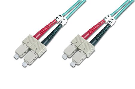Digitus SC-SC Fiber Optik Patch Kablo, 2 metre, Multimode, Duplex, 50/125, OM3   
