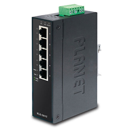 Endüstriyel Tip Yönetilemeyen Switch (Industrial Unmanaged Switch)
5-Port 10/100/1000T
IP30, -40~75 Derece C