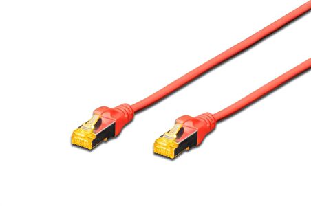 Digitus CAT 6A S-FTP Patch Kablosu, LSZH, Cu, AWG 26/7, 1 metre, kırmızı renk
