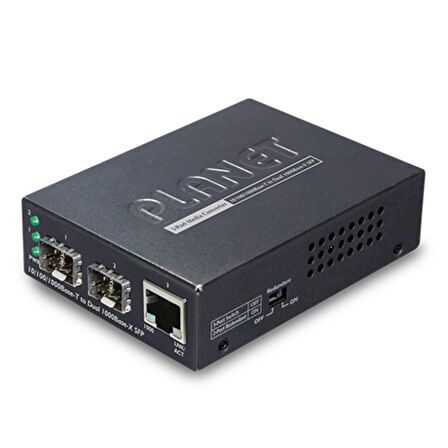 10/100/1000Base-T to Dual 1000Base-X SFP Media Converter