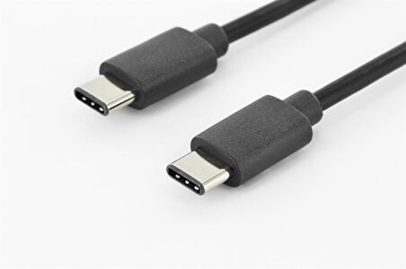 USB Tip C Bağlantı Kablosu, USB Tip C Erkek (USB 3.1) - USB Tip C Erkek (USB 3.1), 1.8 metre, AWG 24/28, 2x zırhlı, UL, nikel kaplama, siyah renk