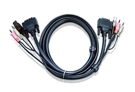 USB DVI-D Dual Link Desktop KVMP Switch Kablosu, 5 Metre 