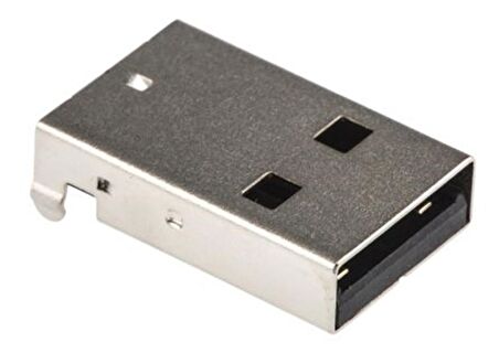 Dik Açılı SMT Tipi A USB Dişi Konnektör  (Right Angle SMT Type A USB Connector Plug)